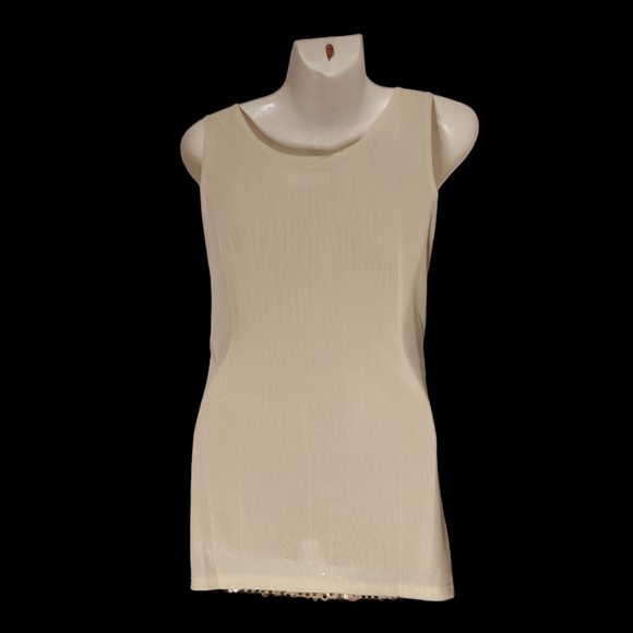 Sequined Sparkle Sheer Sleeveless Top - Picture 4 of 10